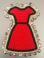 fitted lace wedding dress Amazon.com: Large red dress shaped silver plated pin - heart condition - red  brooch, support heart health main image 0